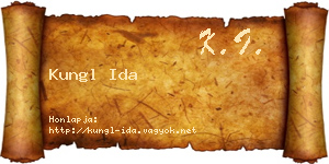 Kungl Ida névjegykártya